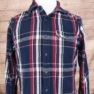 THE NORMAL BRAND BLUE RED PLAID FLANNEL BUTTON DOWN SHIRT MENS SIZE M MEDIUM